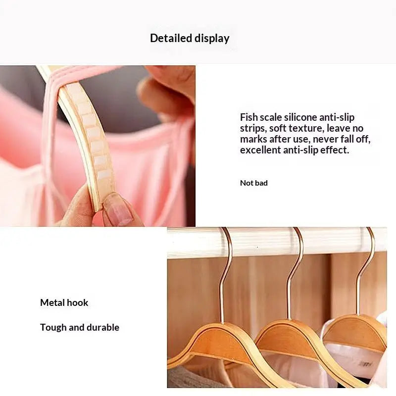 Natural Wood Clothes Hanger | Non-Slip Slim Closet Organizer