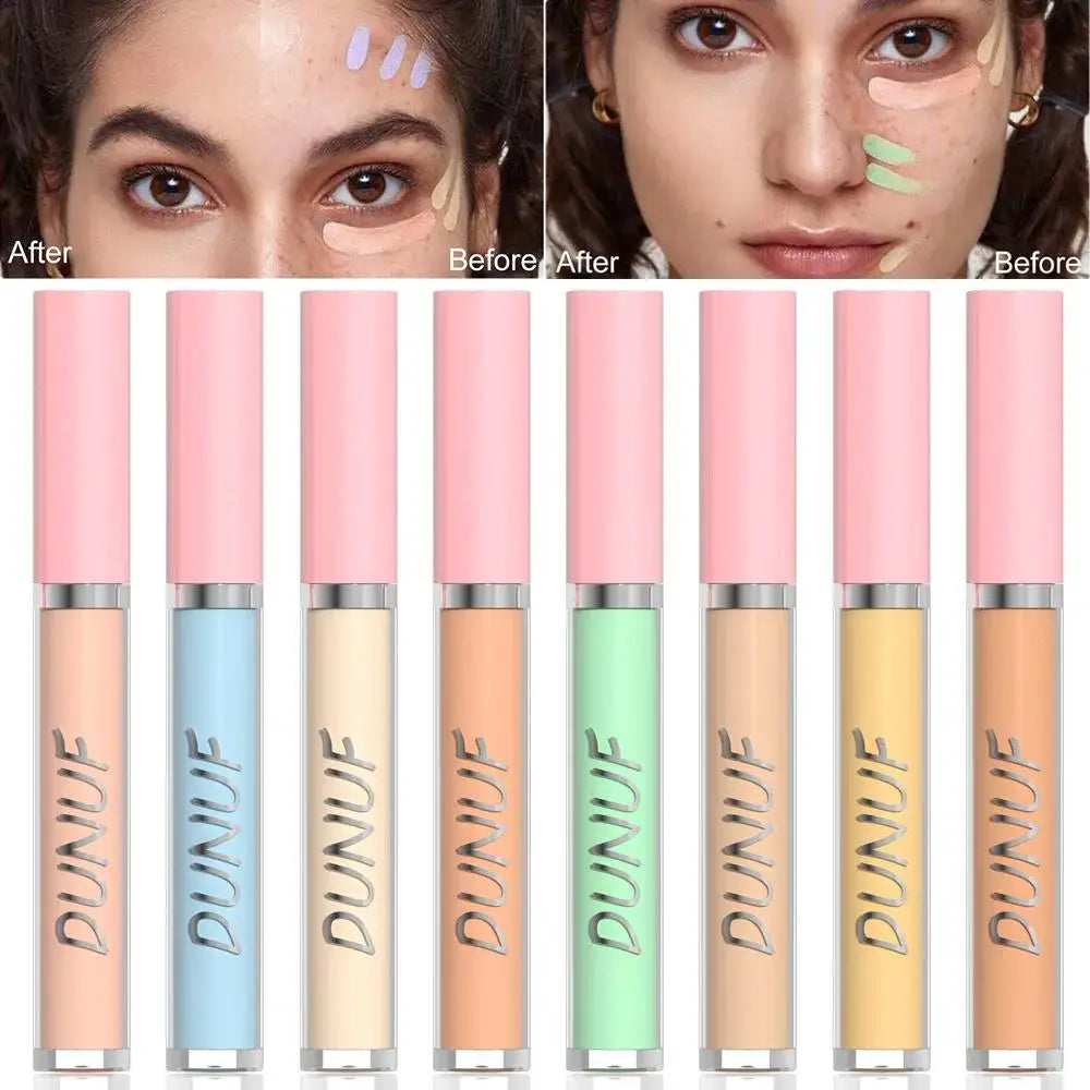 DUNUF Color Correcting Liquid Concealer – 8 Shades, Waterproof Color Correcting Concealer PRIMED