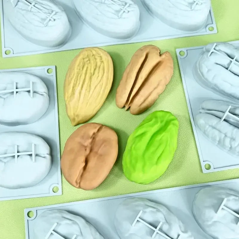 6-Cell Nut Design Silicone Mousse & Chocolate Mold Silicone Baking Mold PRIMED