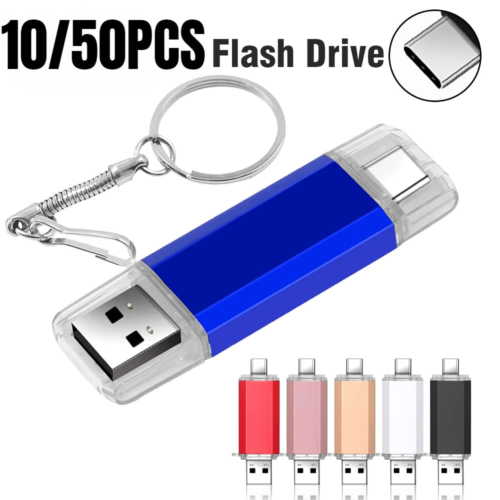 USB 3.0 Type-C 2-in-1 Flash Drive 8GB–128GB | Bulk 10/50 Pack USB Flash Drive PRIMED
