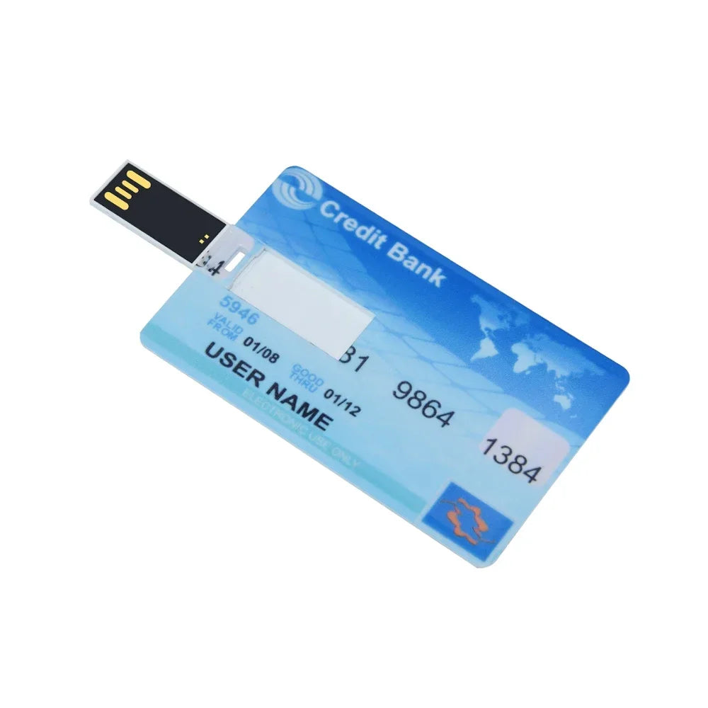 Credit Card USB Flash Drive 4–64GB | Waterproof Metal Memory Stick USB Flash Drive PRIMED 128 GB Style 7