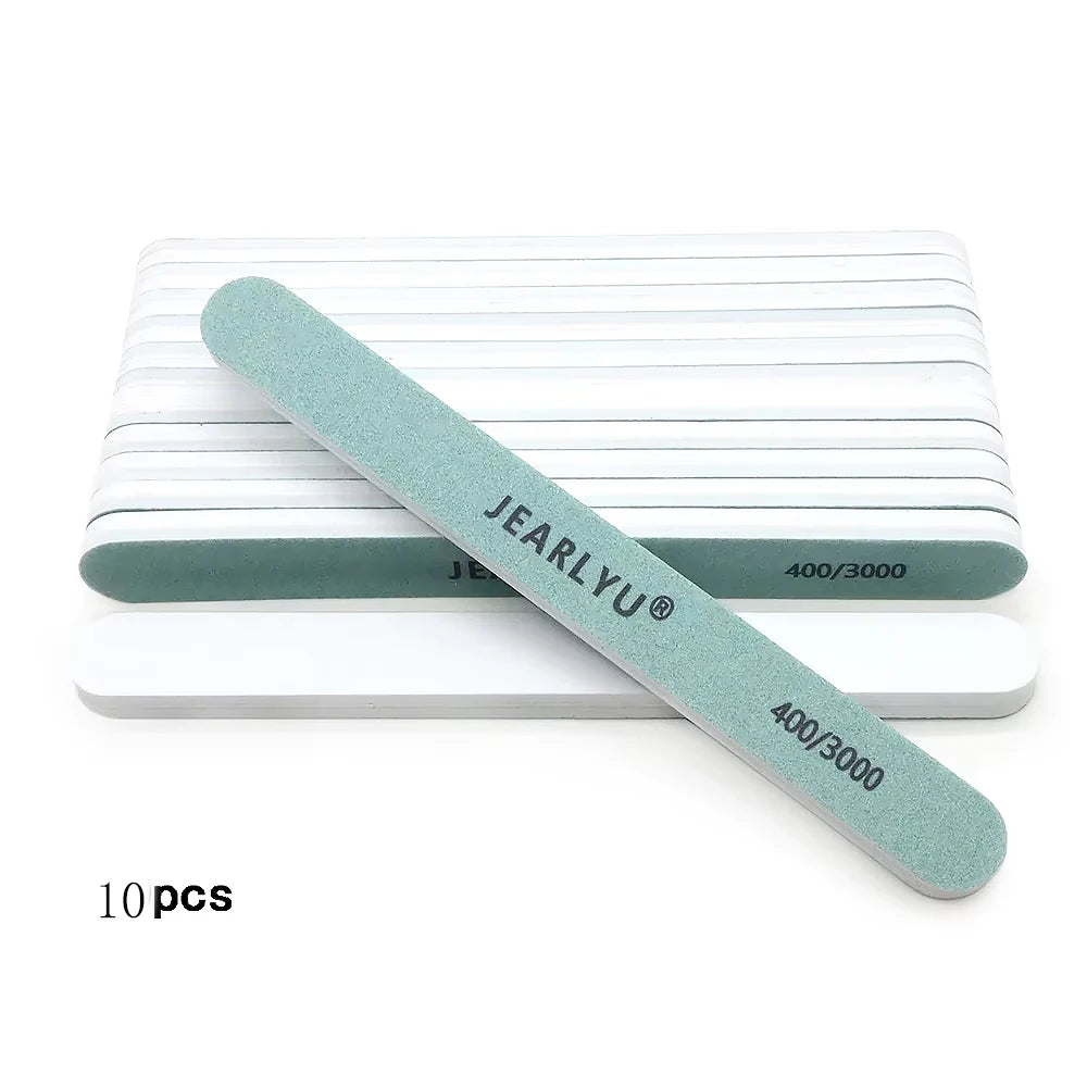 JEARLYU Nail Buffer File 400/3000 Grit – Manicure & Pedicure Set Nail Buffer File PRIMED 10pcs