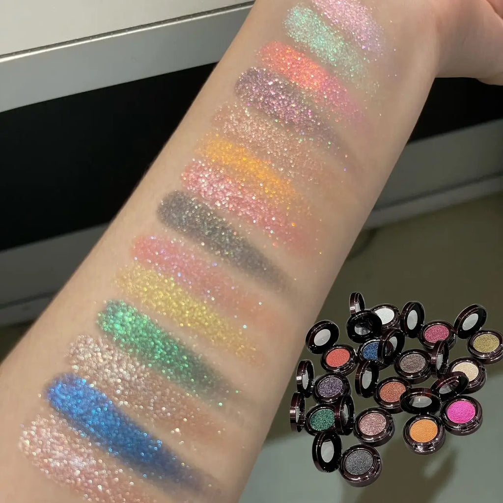 Metallic Glitter Shimmer Eyeshadow – Waterproof Single Shade Glitter Eyeshadow PRIMED