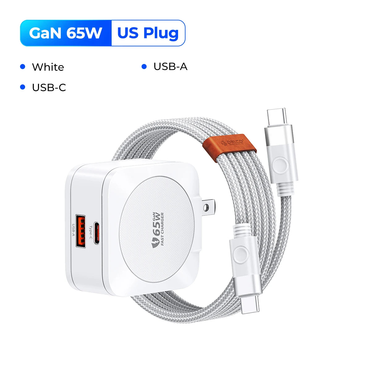 ORICO 65W GaN USB-C Fast Charger – iPhone, Laptop & More GaN USB-C Charger PRIMED 65W US WIth Cable 1 China Mainland