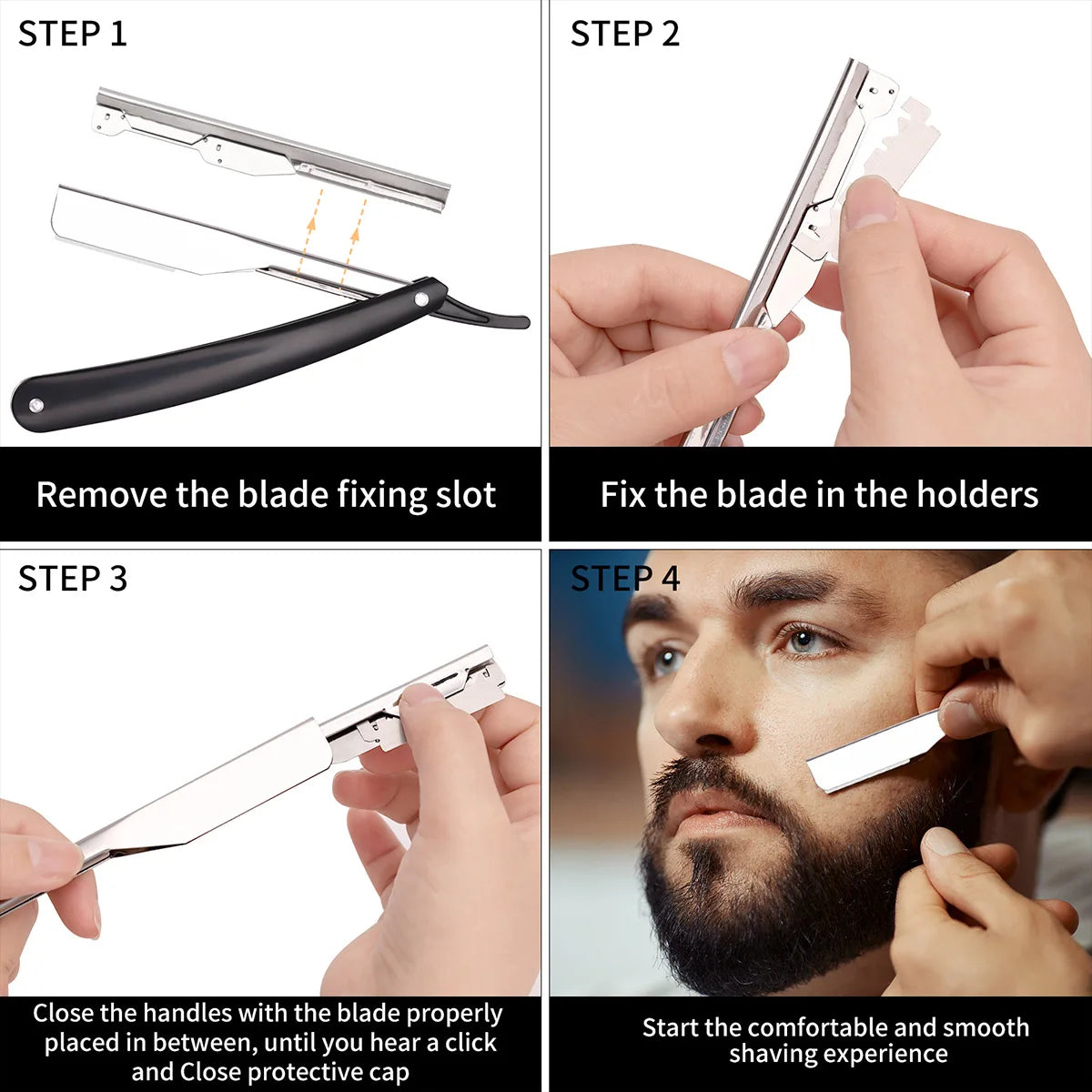 Vintage Folding Straight Razor 25g – Detachable Half-Blade Shaver