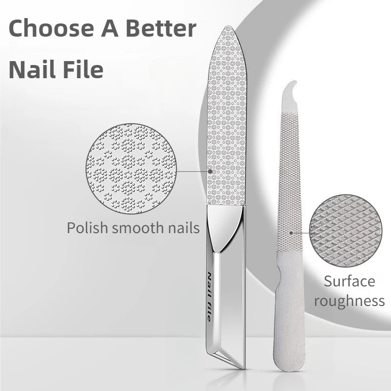 Stainless Steel Double-Sided Nail File & Buffer | Ouriner Nail File PRIMED