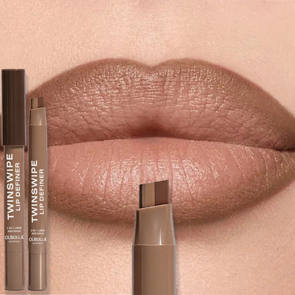 Dual-Color Lip Liner Pencil – Matte Creamy Precise Contour Lip Liner Pencil PRIMED 04 OLIBOLLA