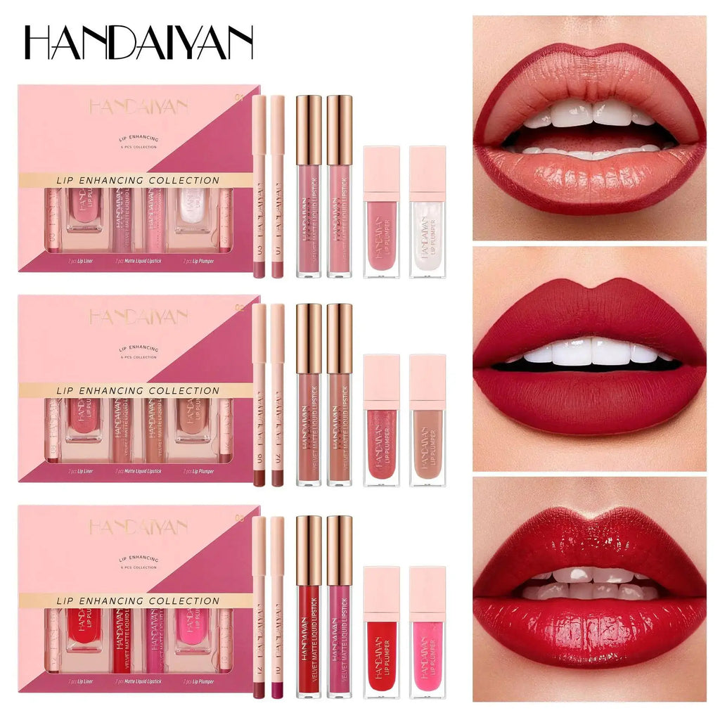 Handaiyan 6-Pc Matte Lipstick Set – Waterproof Long-Lasting Lip Makeup Set PRIMED