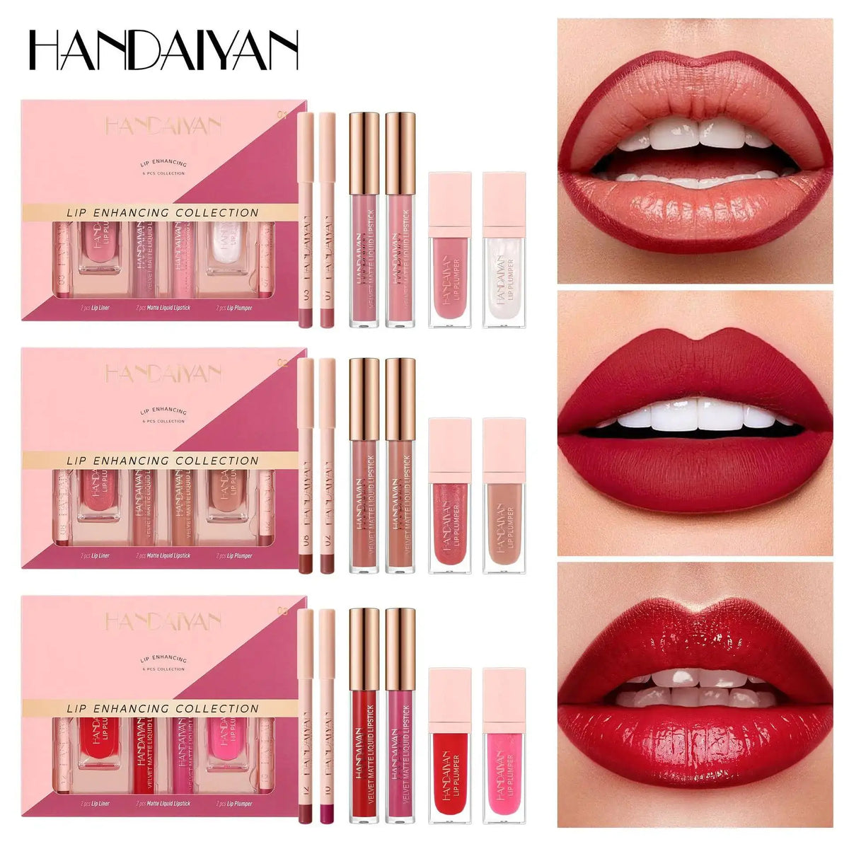Handaiyan 6-Pc Matte Lipstick Set – Waterproof Long-Lasting Lip Makeup Set PRIMED