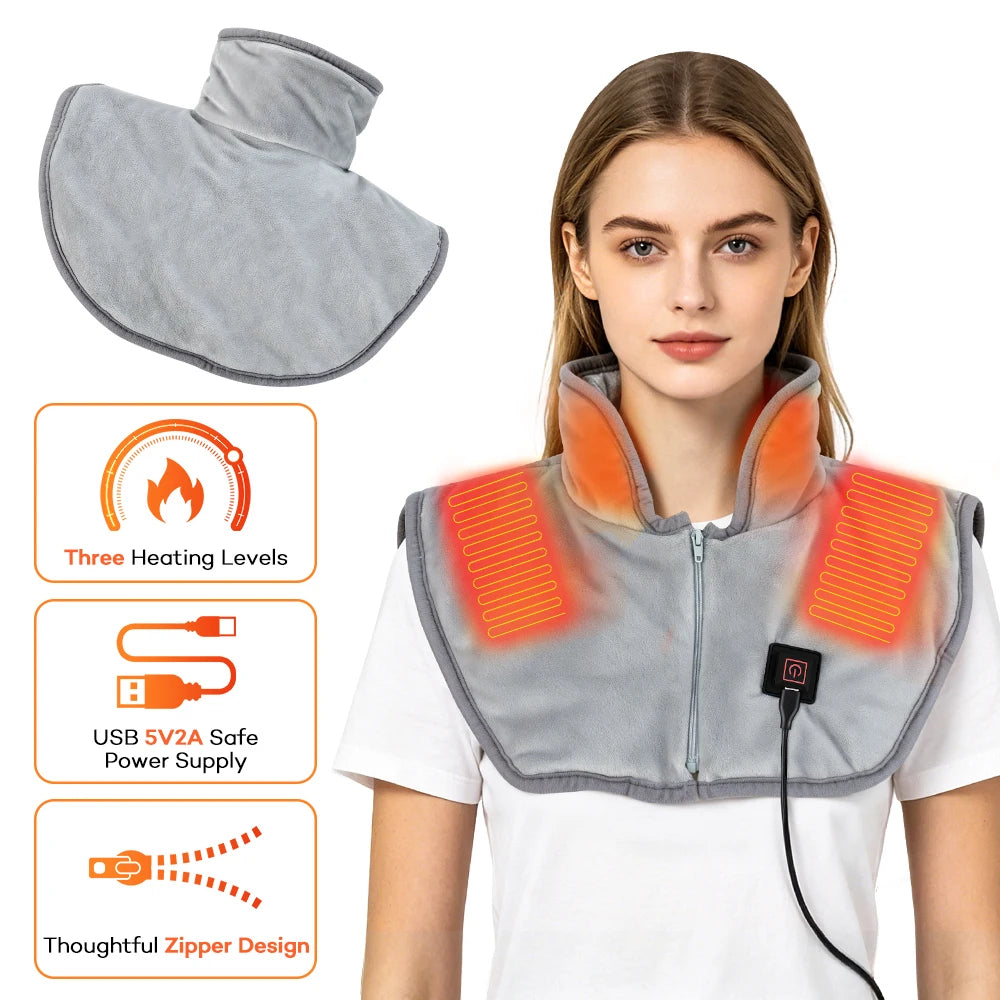 USB Electric Heated Neck & Shoulder Wrap | 3 Heat Levels Heated Neck Wrap PRIMED