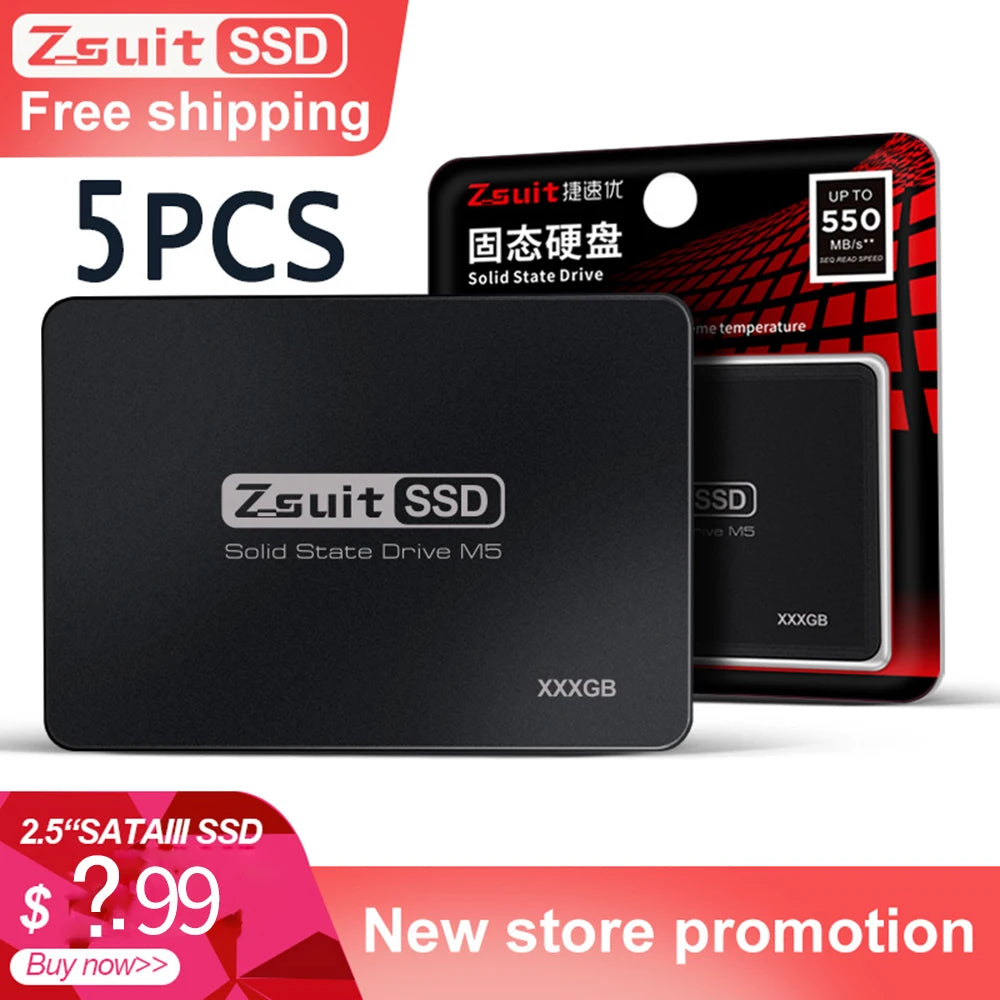 Z-Suit 5-Pack 128GB 2.5" SATA III Internal SSD – 500MB/s