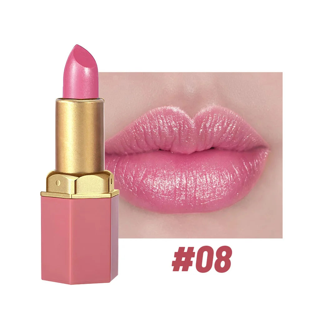 SAM SUGAR Gold Bar Lipstick – 6 Colors Pearlescent Glitter