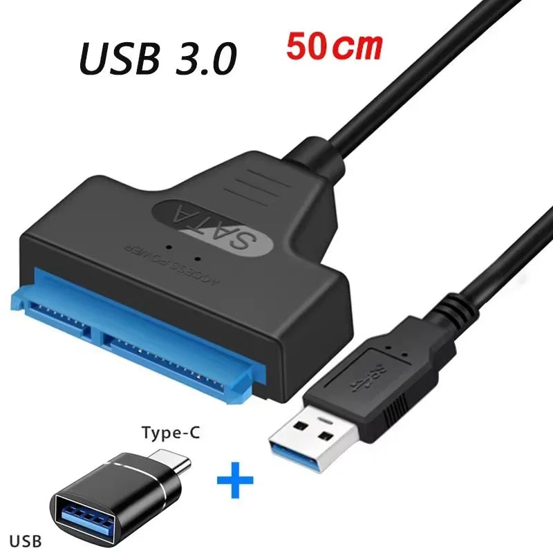 SATA to USB 3.0 Adapter Cable for 2.5" HDD & SSD SATA USB Adapter Cable PRIMED USB3.0 50cm with OTG