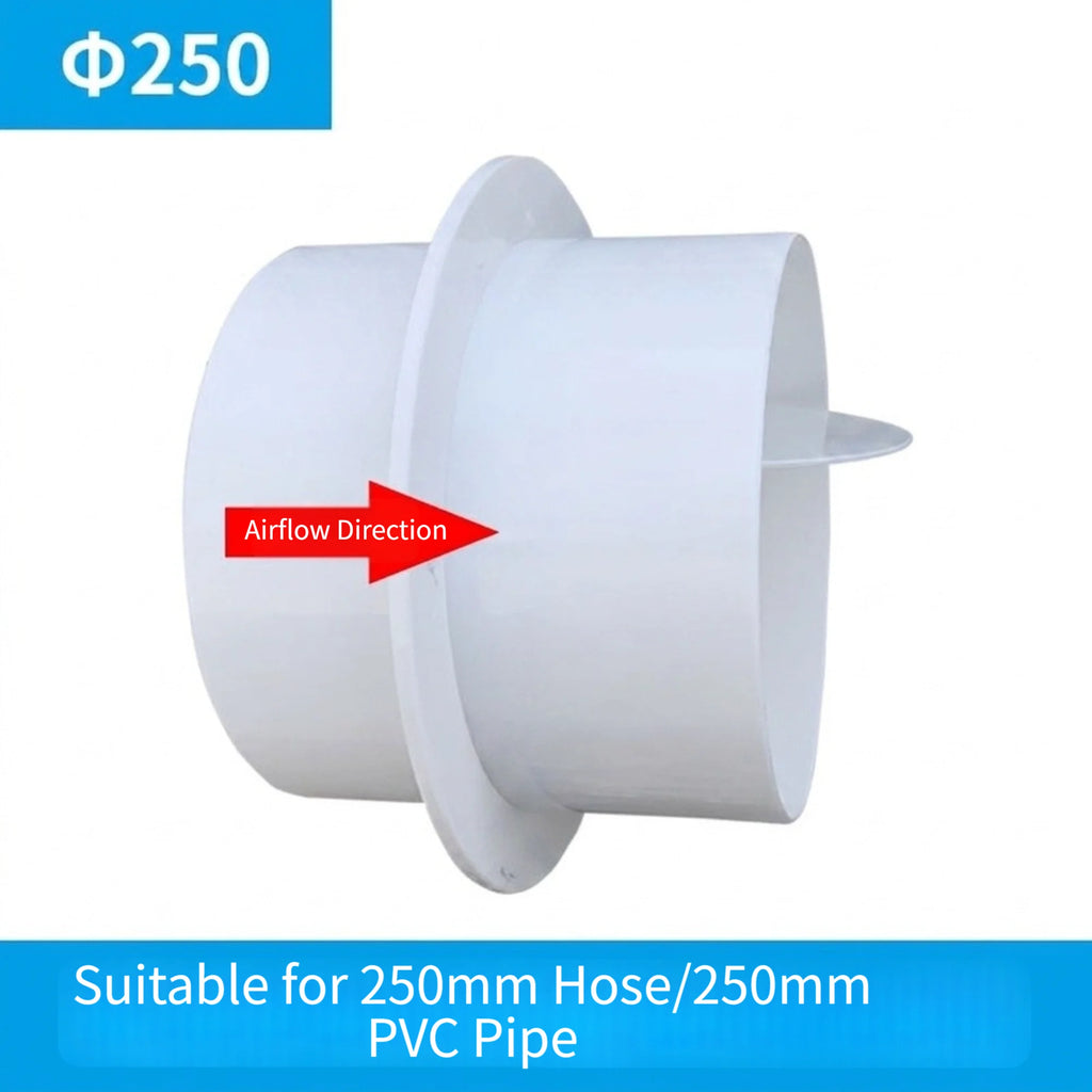 PVC One-Way Check Valve for 250mm Exhaust Vent Ducts