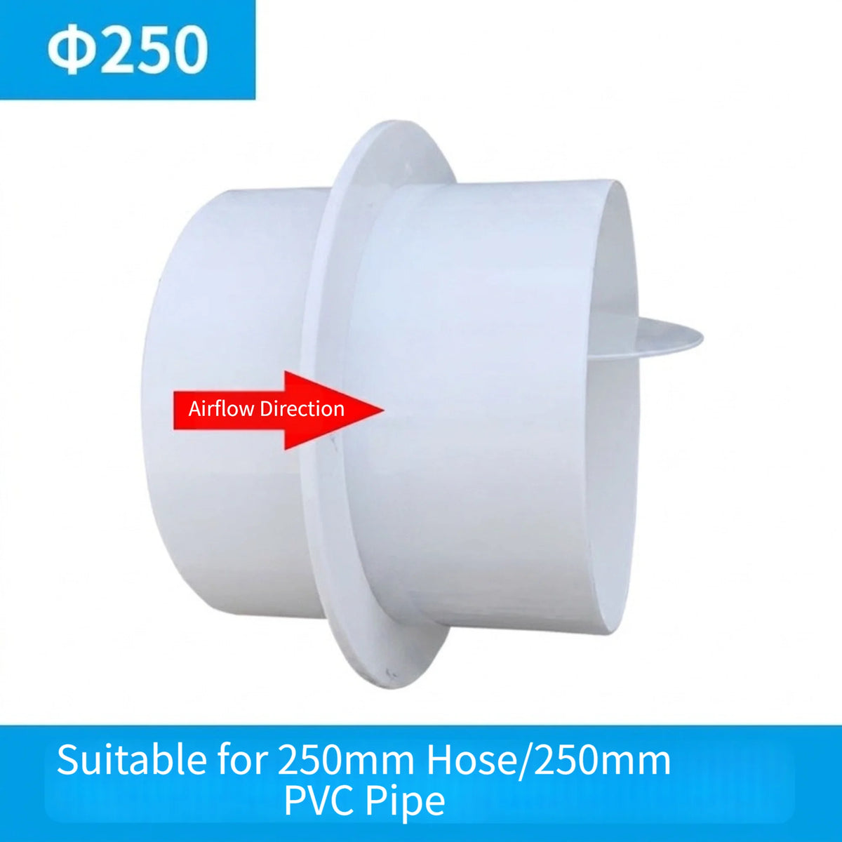 PVC One-Way Check Valve for 250mm Exhaust Vent Ducts