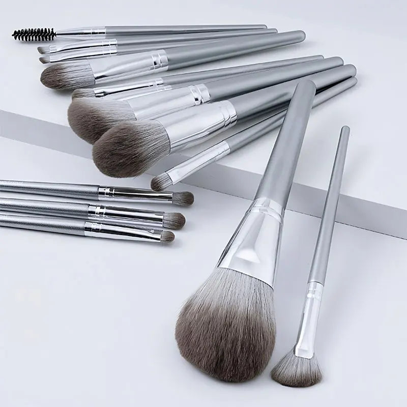 14-Piece Fluffy Makeup Brush Set – Foundation, Blush & Eye