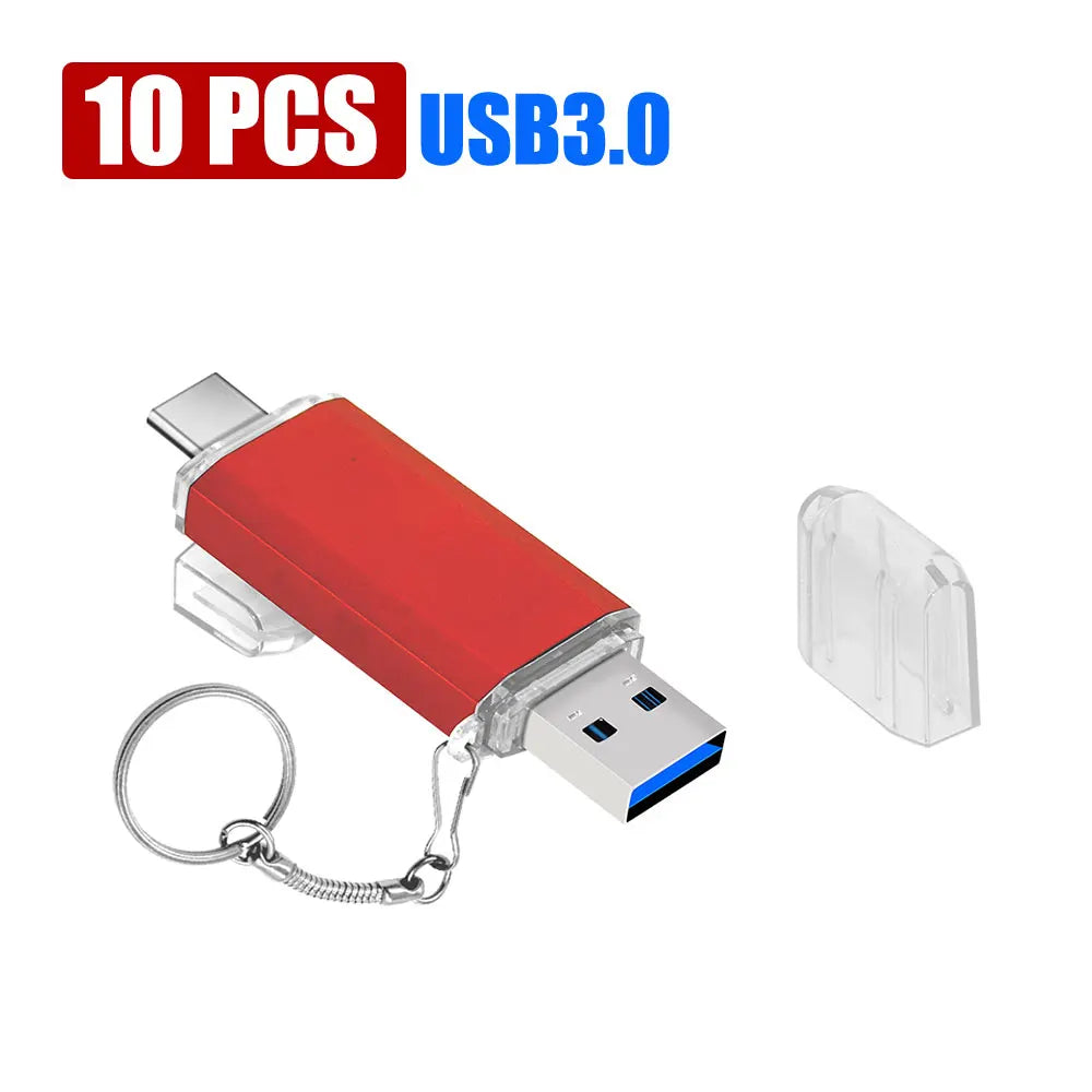 USB 3.0 Type-C 2-in-1 Flash Drive 8GB–128GB | Bulk 10/50 Pack USB Flash Drive PRIMED 4GB Red 10PCS China Mainland