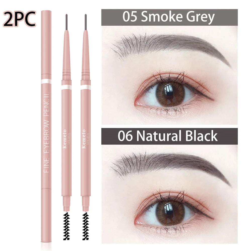 1.5mm Ultra Fine Waterproof Eyebrow Pencil with Brush – 6 Shades