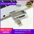 SanDisk Ultra Dual Drive Luxe USB 3.2 Type-C & Type-A Flash Drive USB Flash Drive PRIMED 256GB