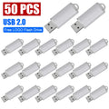 50-Pack Custom Logo Metal USB Flash Drives 4GB–128GB Bulk USB Flash Drive PRIMED 1GB White China Mainland