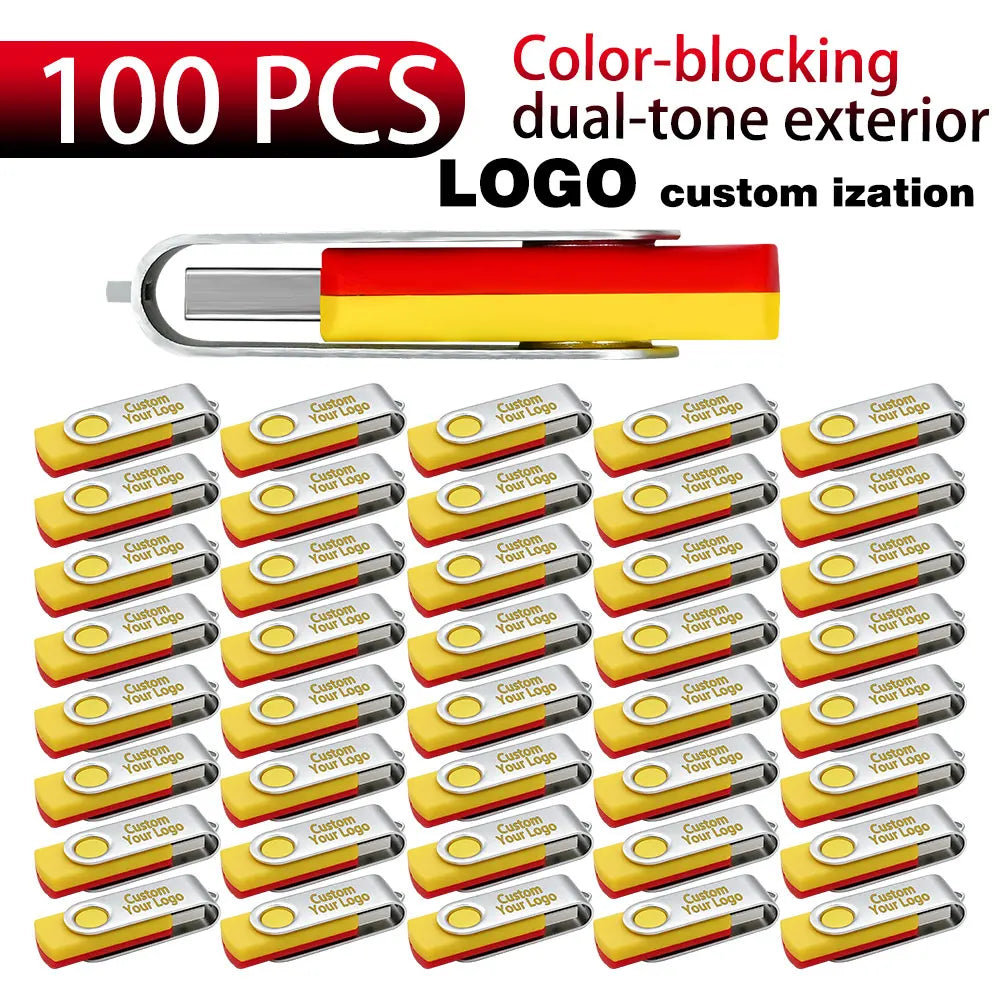 100-Pack Custom Logo USB 2.0 Flash Drives 128MB–64GB Bulk USB Flash Drive PRIMED