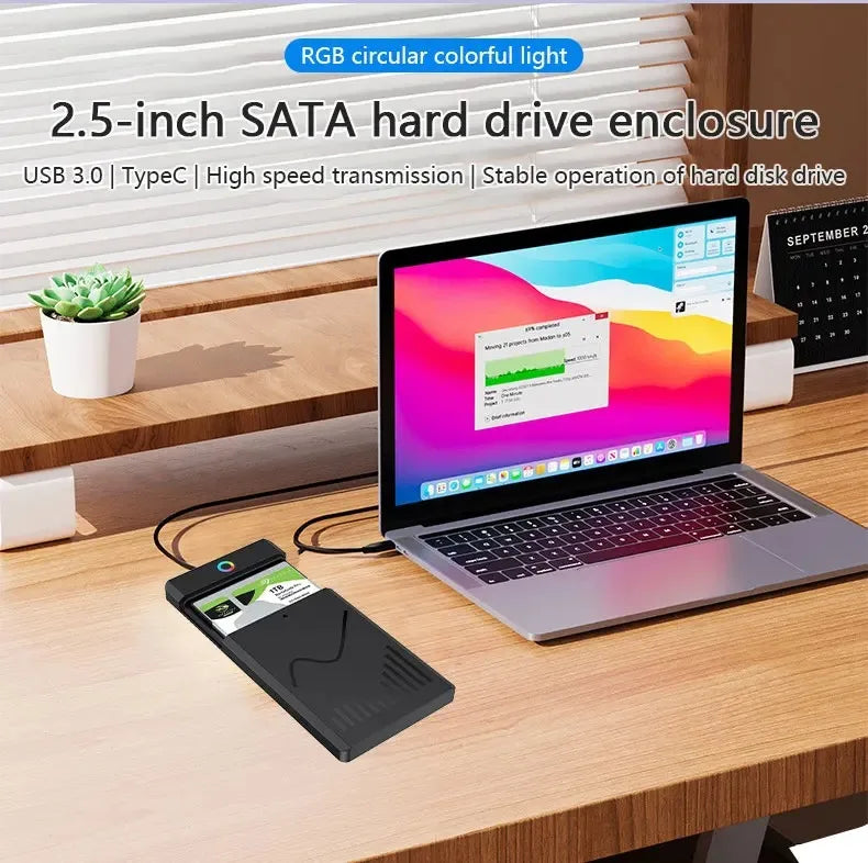 2.5" USB-C SATA HDD/SSD Enclosure – 5Gbps, Up to 6TB HDD SSD Enclosure PRIMED