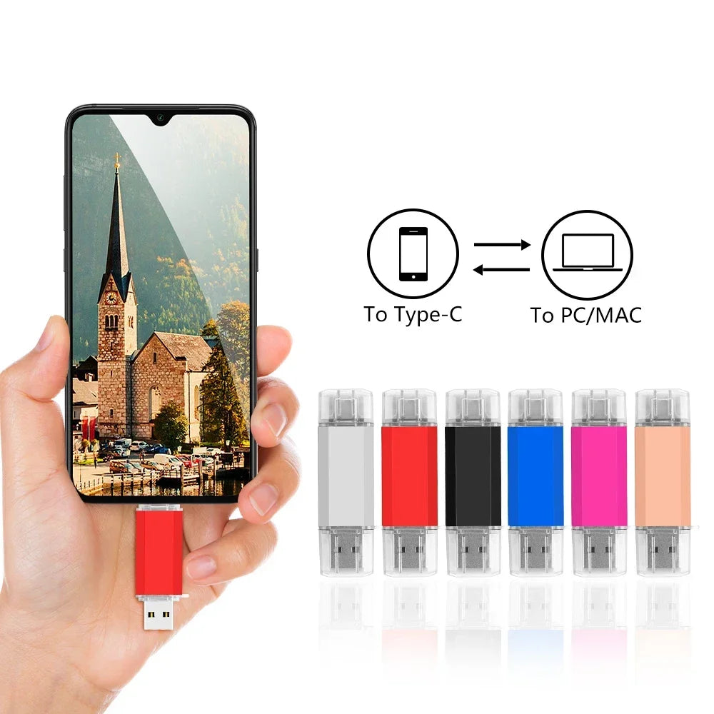 JASTER 2-in-1 Type-C OTG USB Flash Drive 4GB–128GB USB Flash Drive PRIMED