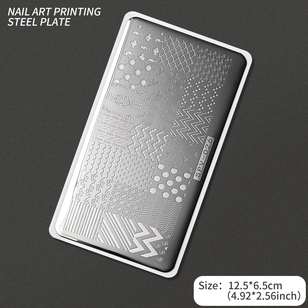 Nail Art Stamping Plate – Waves, Florals & Animal Designs