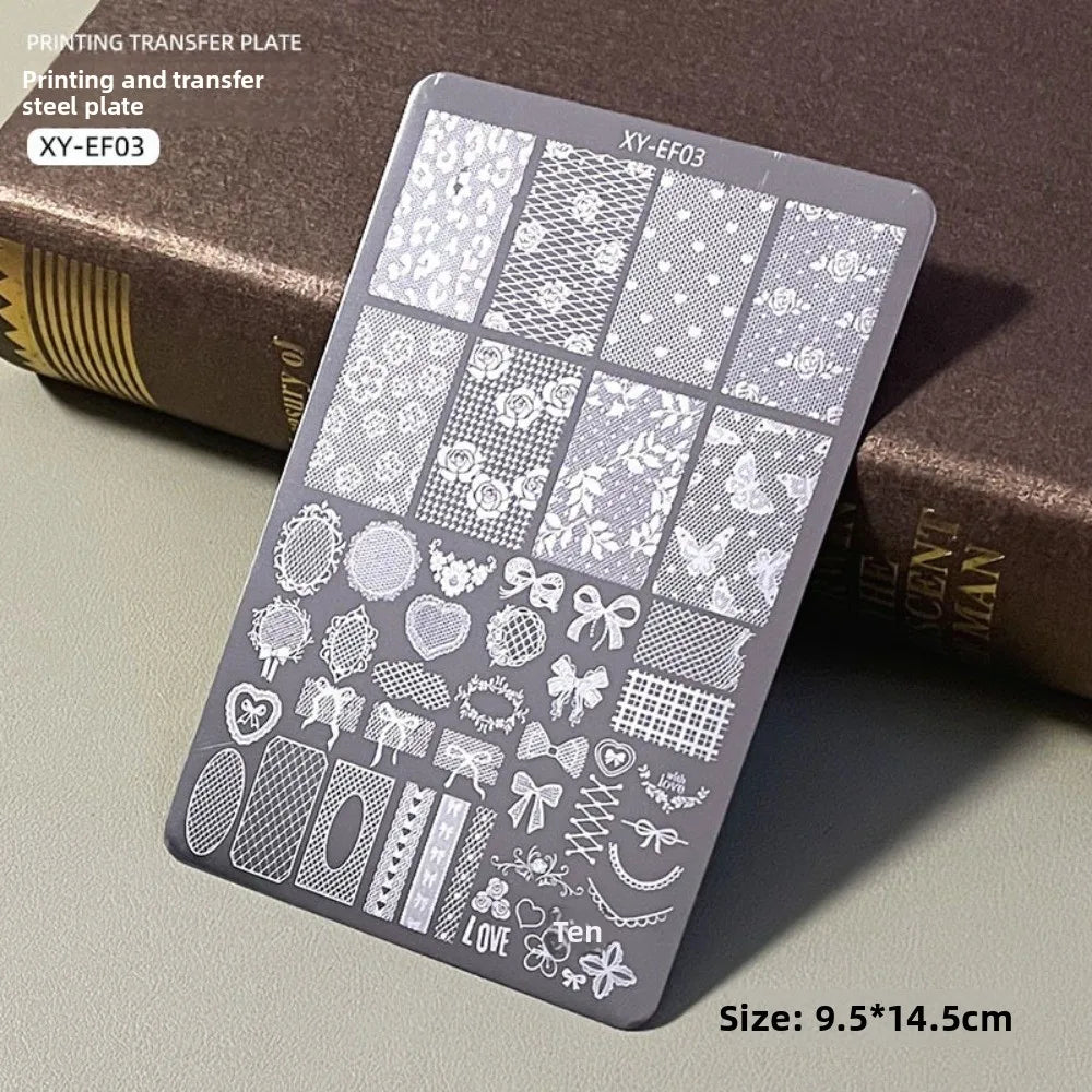 Nail Art Stamping Plate – Butterfly, Flower & Heart Designs Nail Stamping Plate PRIMED