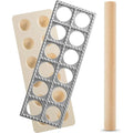 12-Hole Aluminum Ravioli Maker Press – Dumpling Pasta Kit Pasta Maker Mold PRIMED Silver