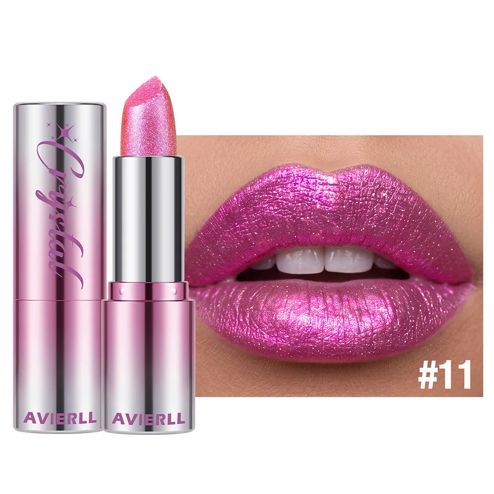 6-Color Polarized Shimmer Metallic Lipstick – Glitter Lip Tint