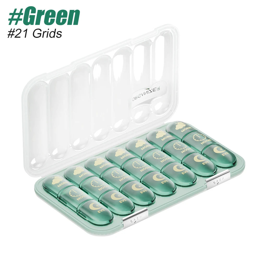 Weekly Pill Organizer 3-4x Daily | Moisture-Proof Travel Pill Box