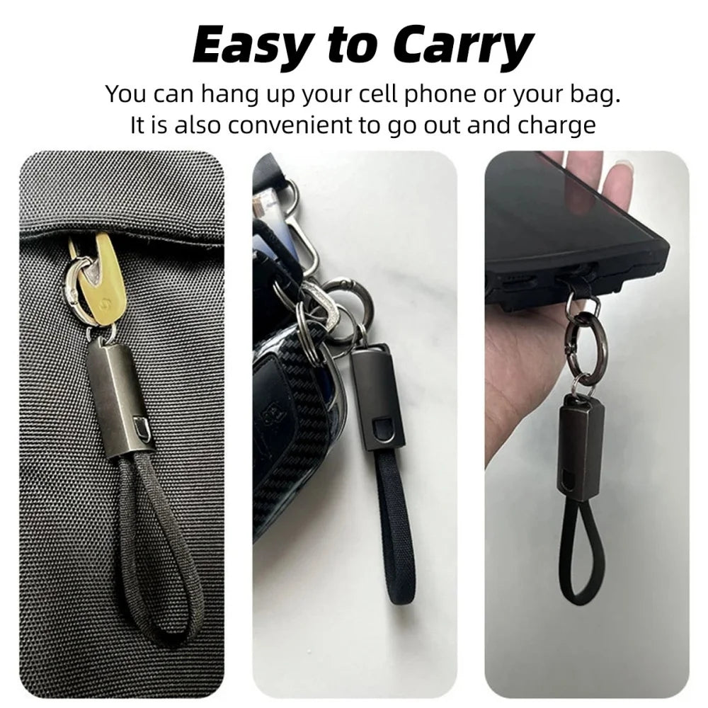 2-in-1 USB-C Keychain Cable 60W Fast Charging – Type C USB-C Keychain Cable PRIMED