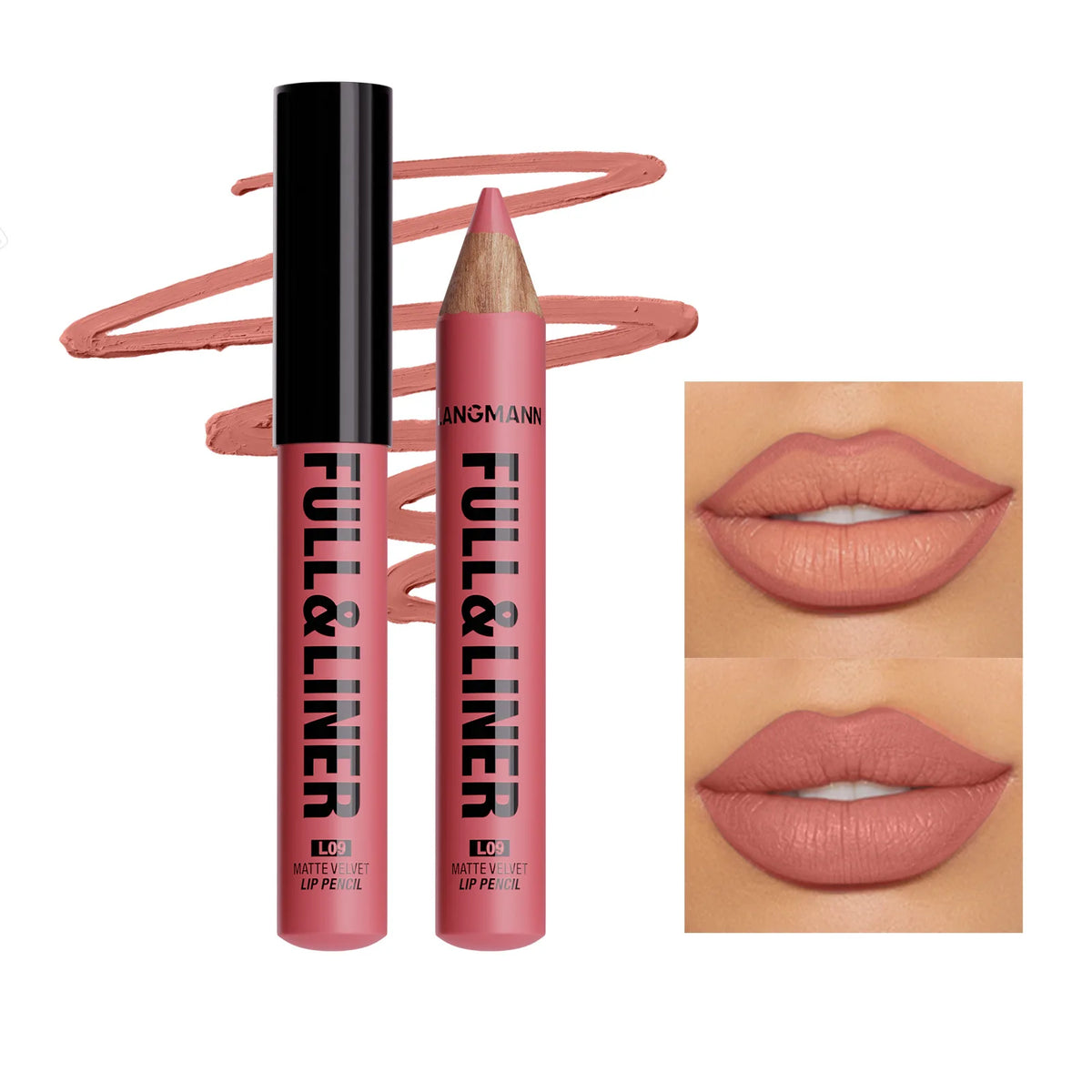 Wooden Matte Lip Liner Pencil – 12 Velvet Nude Shades