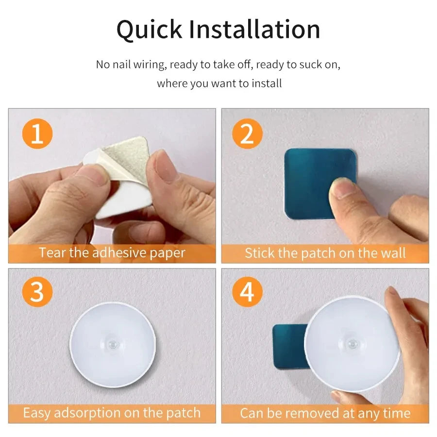 PIR Motion Sensor LED Night Light – USB Rechargeable Lamp Motion Sensor Night Light PRIMED