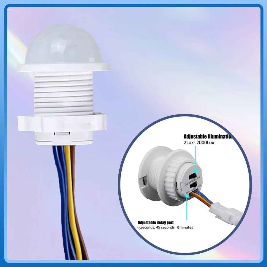 PIR Motion Sensor Switch Adjustable Time Delay AC85–265V Motion Sensor Switch PRIMED