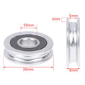 U-Groove Bearing Pulley 10×30×8mm Stainless Steel Guide Wheel Bearing Pulley Wheel PRIMED 1PCS