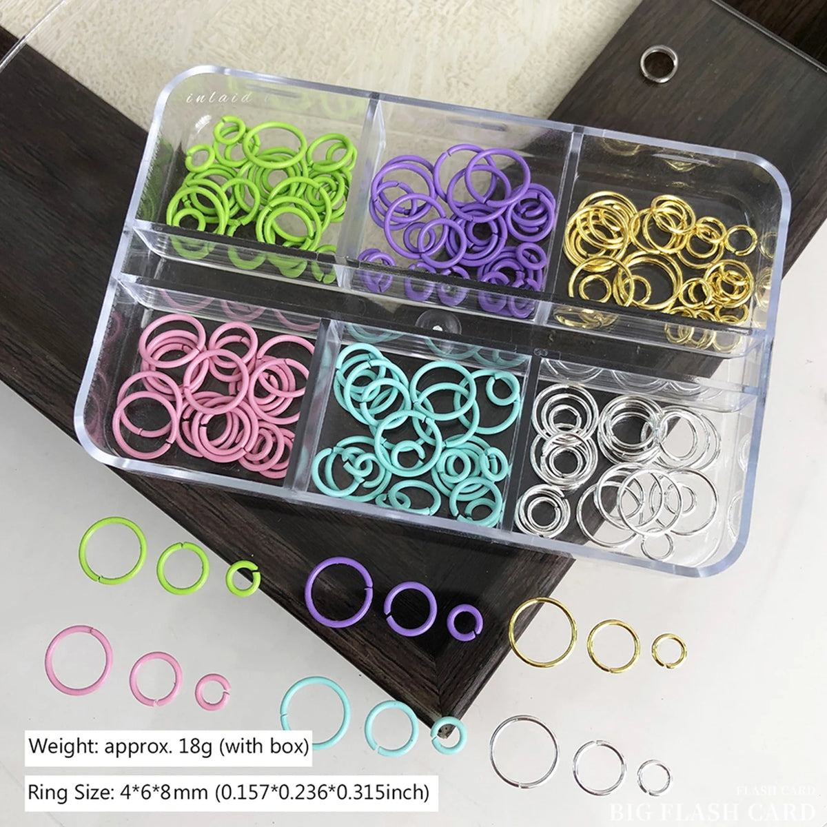 Punk Metal Ring Rivets Nail Charms 6-Grid Box | DIY Nail Art Nail Art Charms PRIMED A2