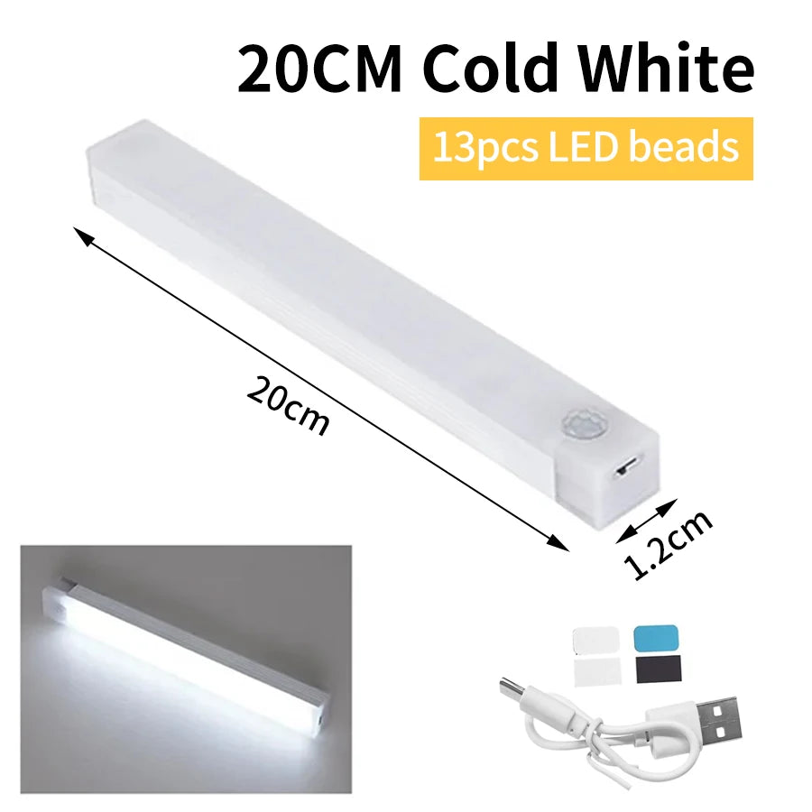 Wireless Motion Sensor LED Night Light – USB Rechargeable Motion Sensor Night Light PRIMED 20cm Cold White