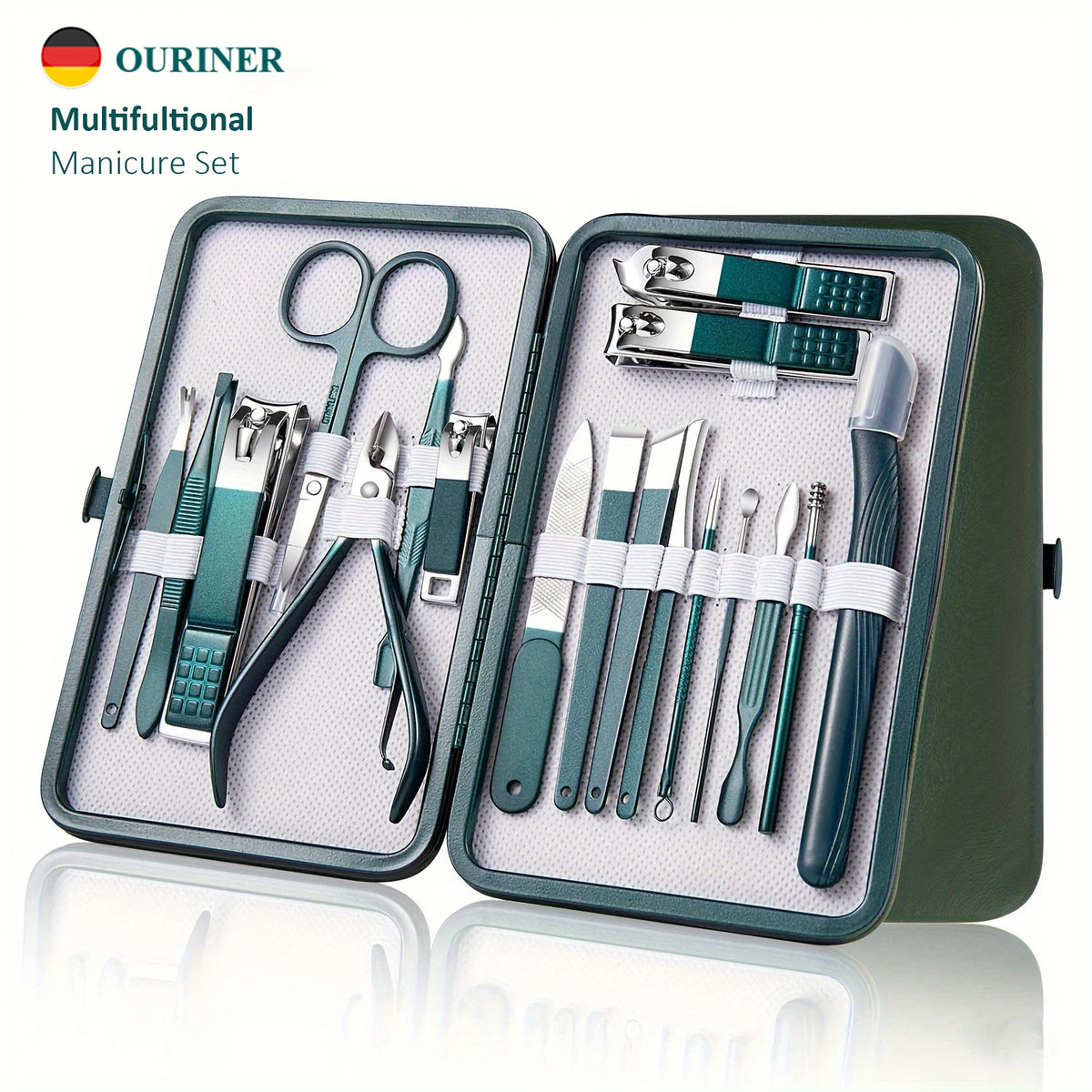 Stainless Steel Nail Care Kit – Manicure & Pedicure Set + Case Nail Care Kit PRIMED