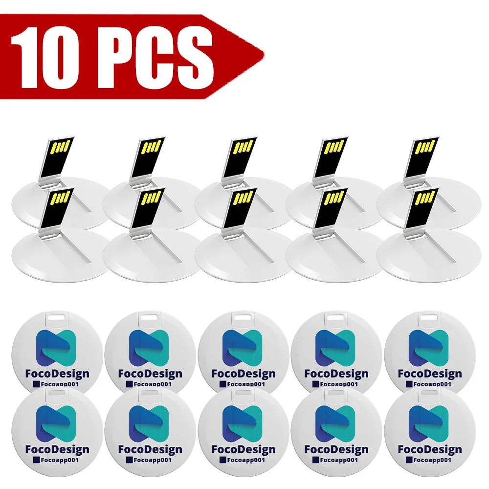 Custom Logo Credit Card USB Flash Drive 128MB–32GB Bulk Pack Custom USB Flash Drive PRIMED 4GB Round-card-50 1