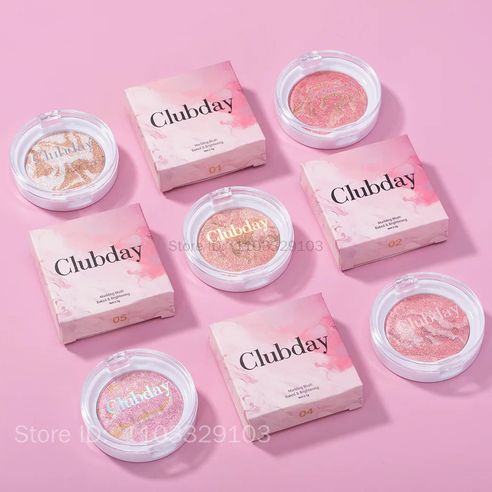 Pearly Marble Baked Blush & Highlighter – High Pigment Baked Blush Palette PRIMED