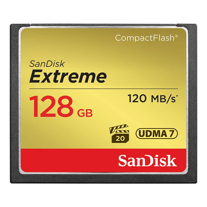 SanDisk Extreme CF Card 32/64/128GB UDMA-7 Up to 120MB/s CompactFlash Memory Card PRIMED 128 GB