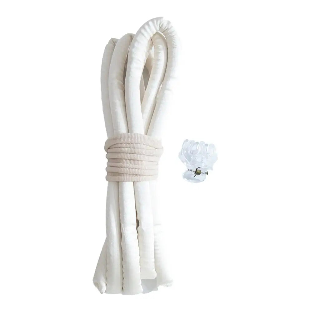 Heatless Curling Rod Headband – Silk Ribbon Hair Rollers Heatless Hair Curler PRIMED White