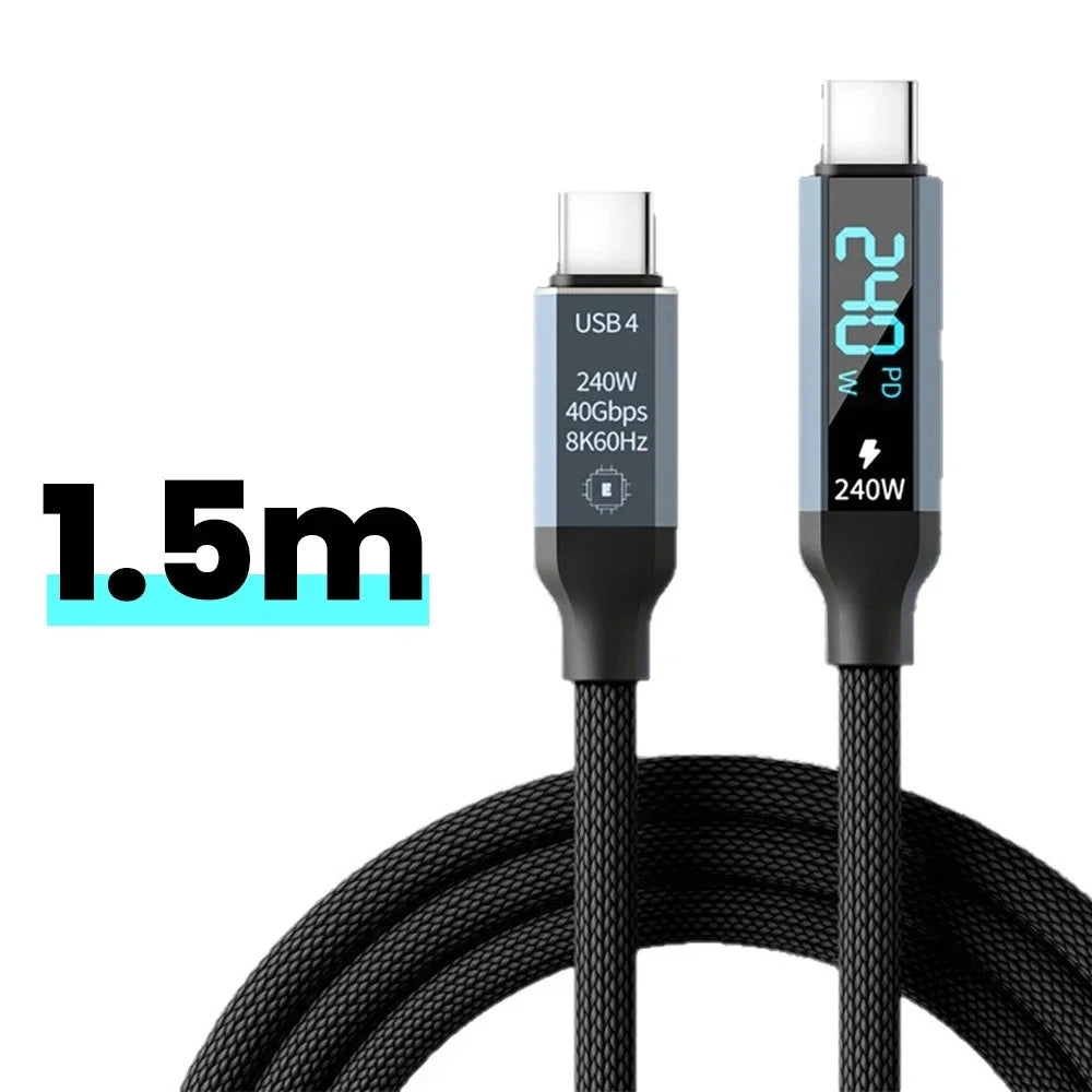 USB-C to USB-C Fast Charging Cable USB4 Digital Display PD 5A USB-C Charging Cable PRIMED 1.5M