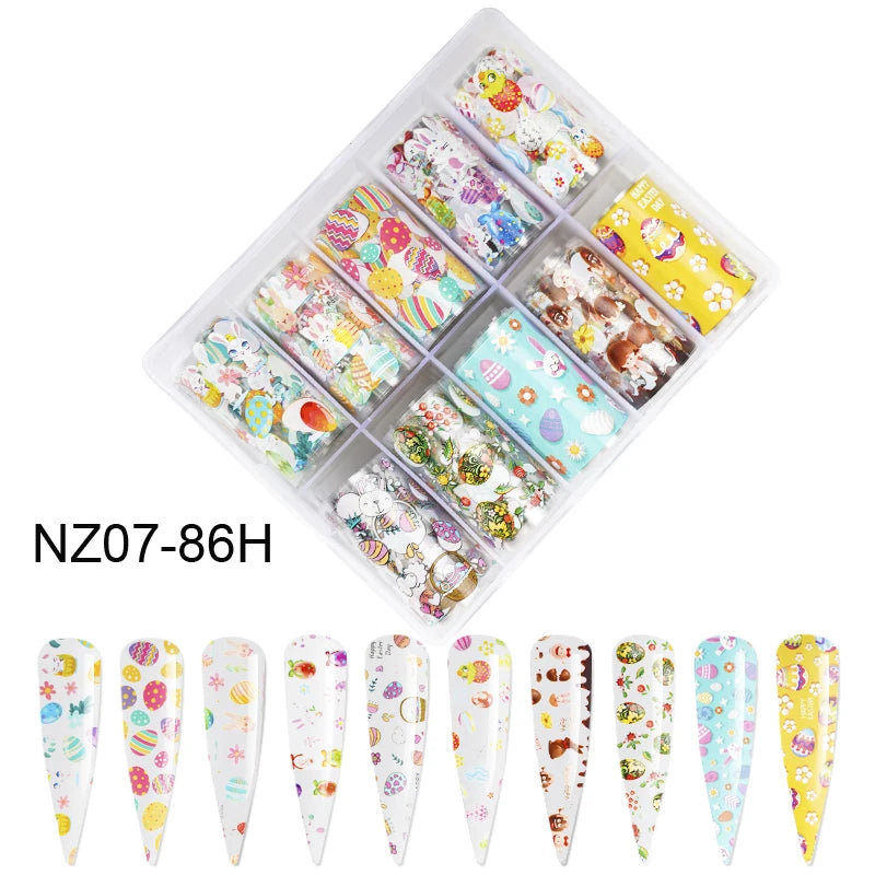 Galaxy Nail Transfer Foils – 10 Rolls, 105 Designs | DIY Nail Art