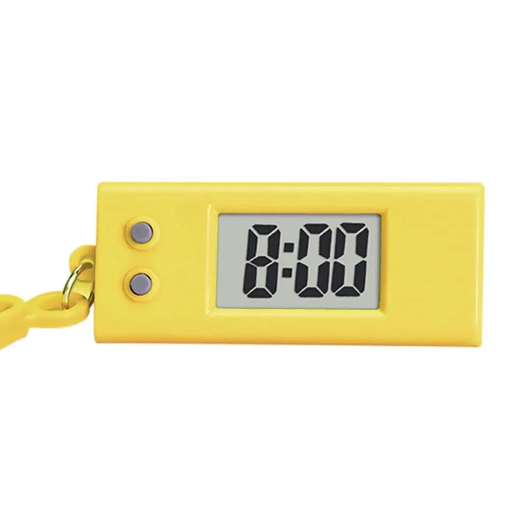 Triangle Mini LCD Digital Clock Keychain – Silent Desk Clock Digital Alarm Clock PRIMED YELLOW