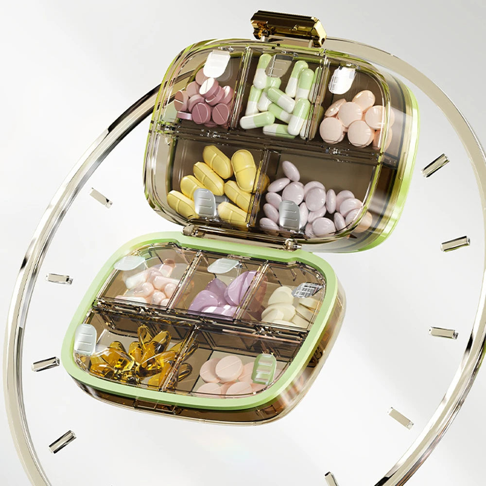 Travel Pill Organizer – 3-Layer Folding, 10 Compartments Pill Organizer PRIMED