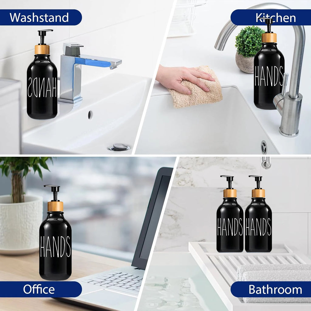 Farmhouse Refillable Kitchen Soap Dispenser – Black & White Soap Dispenser PRIMED