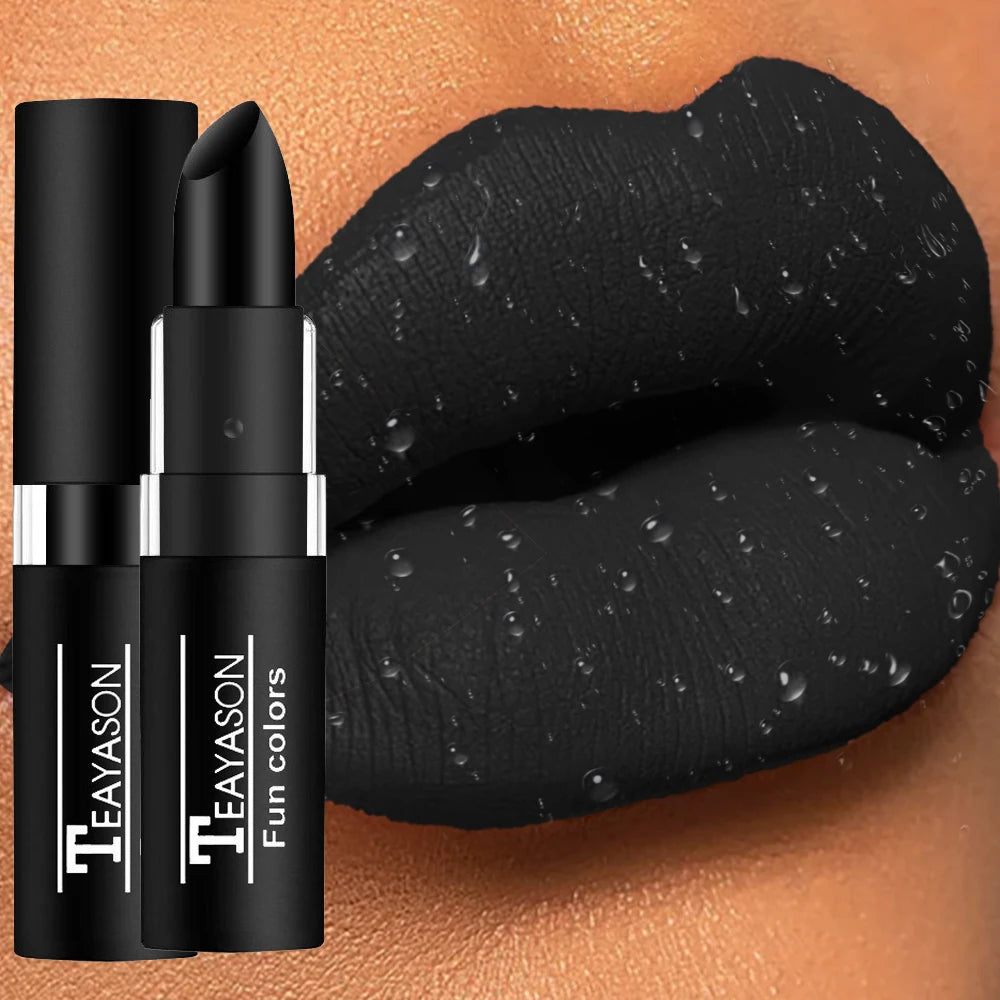 12-Color Dark Matte Lipstick – Long-Lasting Non-Transfer Matte Lipstick PRIMED
